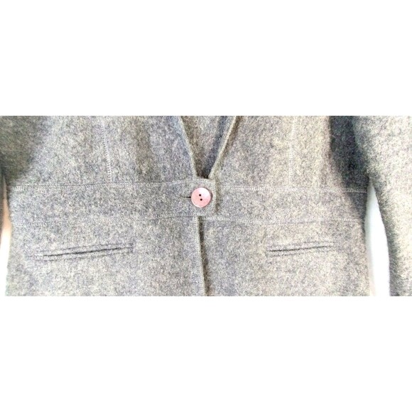 Talbots Cardigan Women's PS Grey 100% Wool Long Sleeve 1 Button Front Regency - Picture 2 of 8